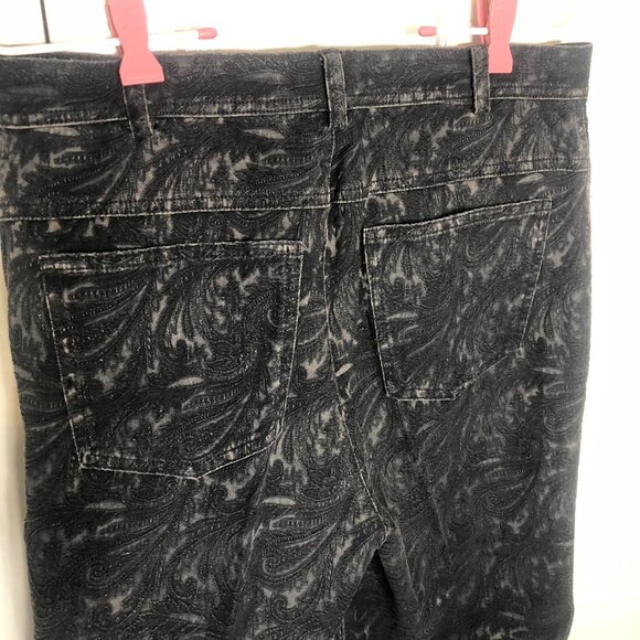 Vintage Ellen Tracy Company Jeans Women's 10 Straight Pockets Dark Grey Paisley - Picture 6 of 9